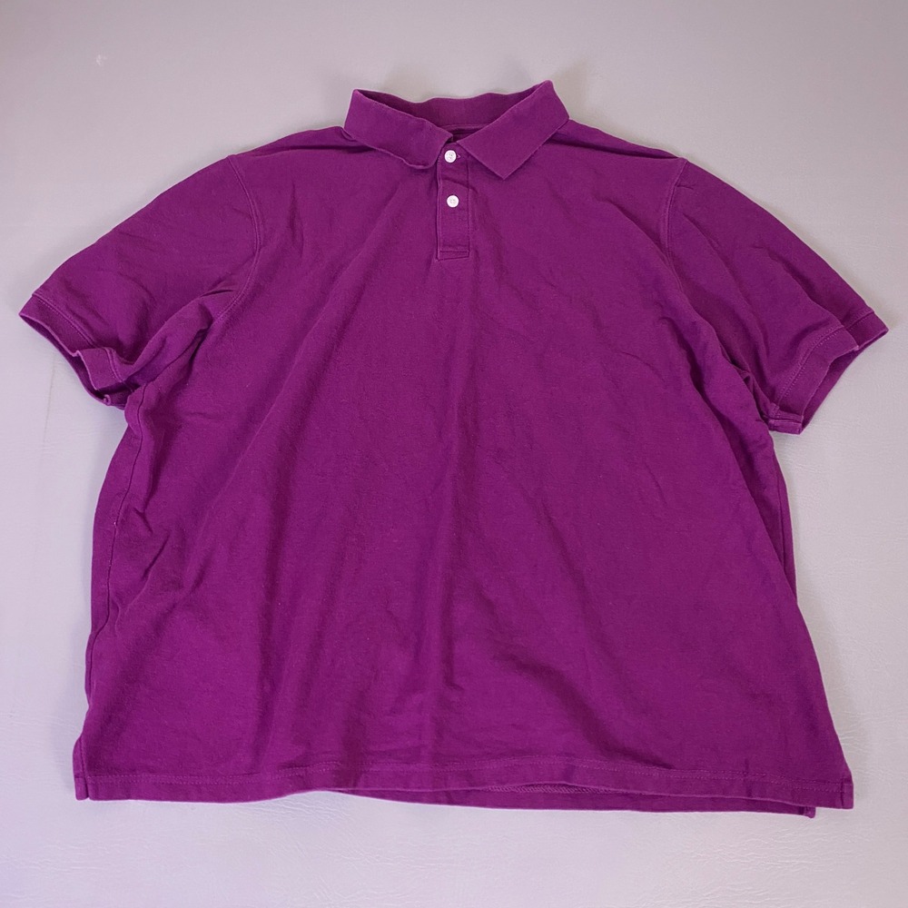 Harbor Bay Polo Shirt Men's Size 3XL Big & Tall‎ Purple Short Sleeve Cotton